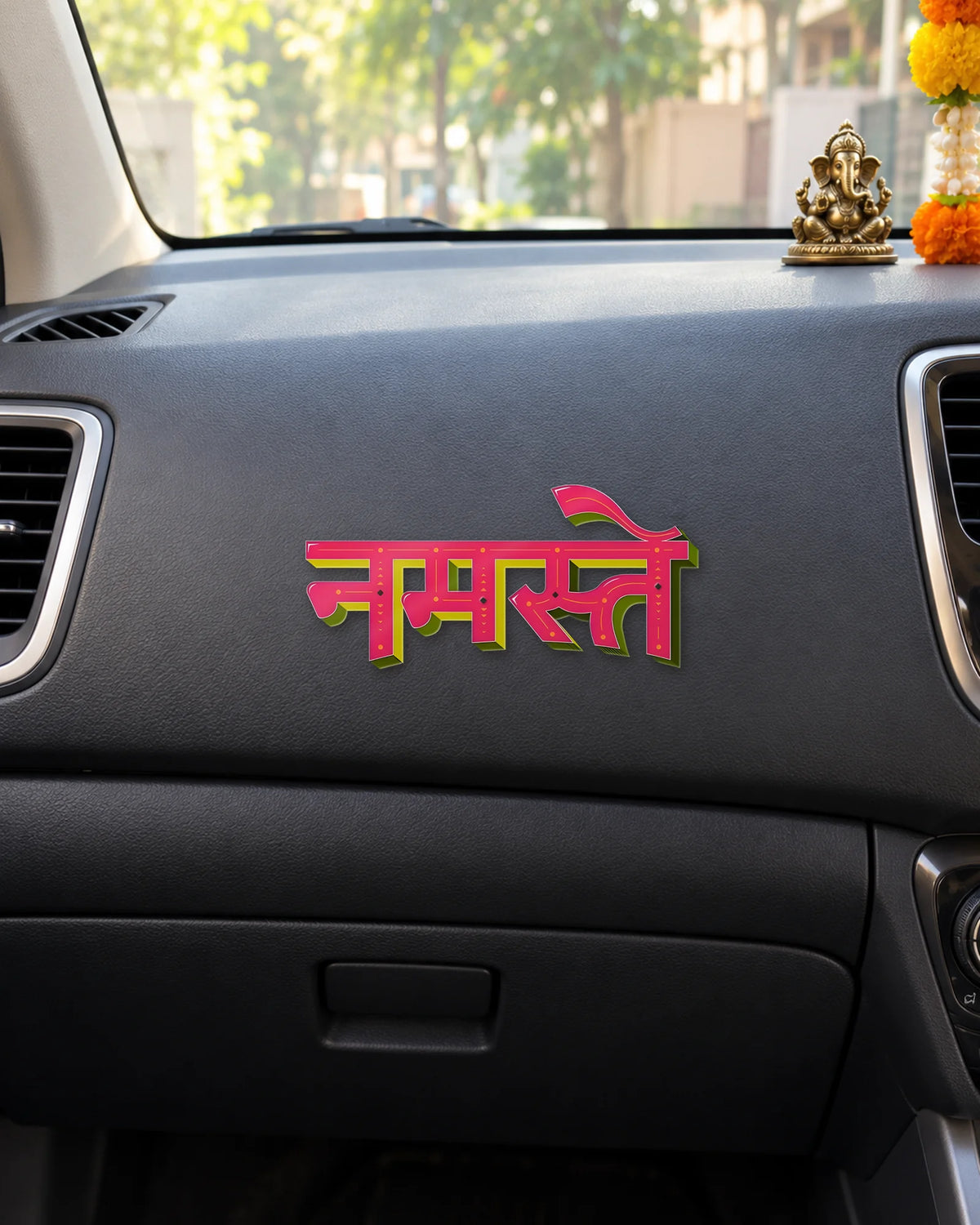 Namaste sticker mockup