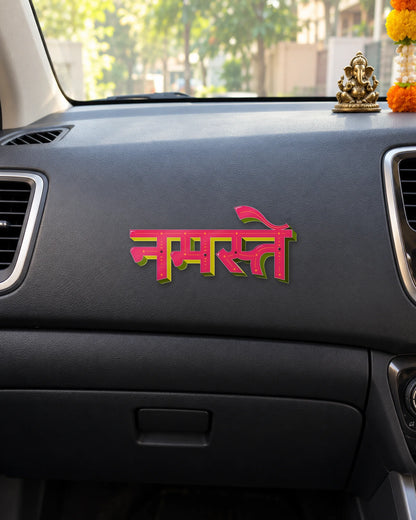 Namaste sticker mockup