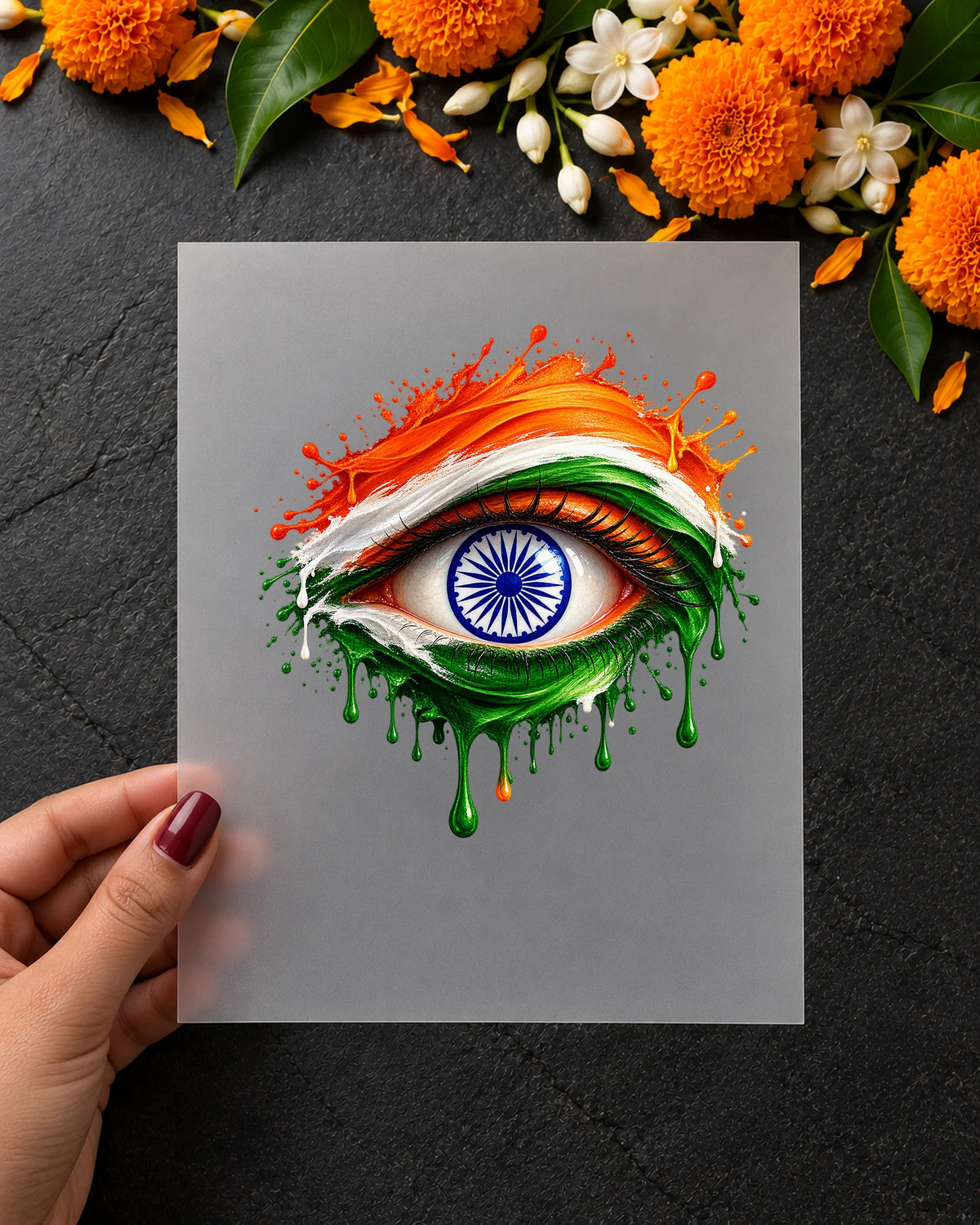 Nazar-e-Hind iron-on patch in hand