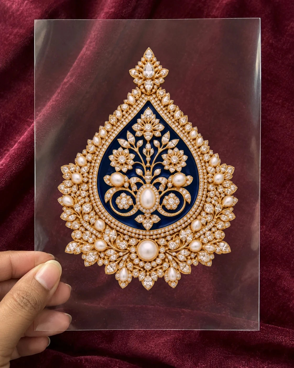 Neelam Buta embroidery-look iron-on patch | Thread Theory