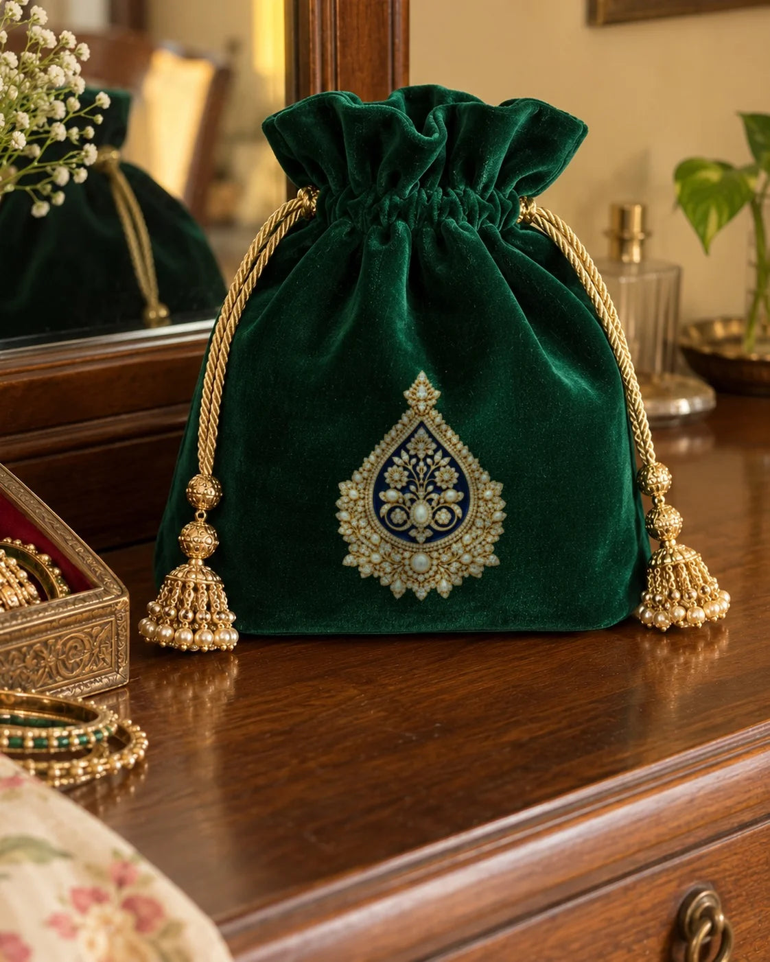 Neelam Buta embroidery-look iron-on patch | Thread Theory