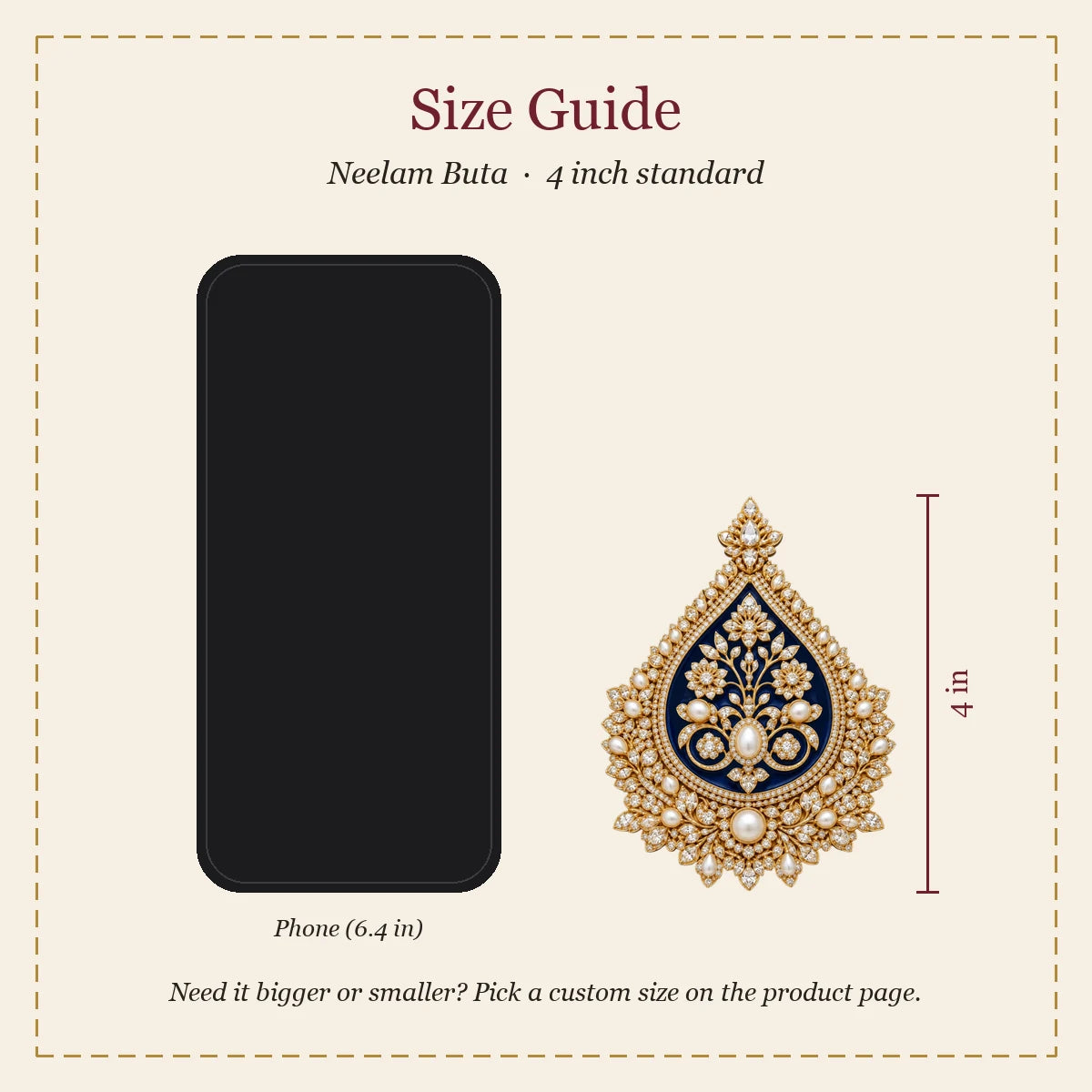 Neelam Buta embroidery-look iron-on patch | Thread Theory