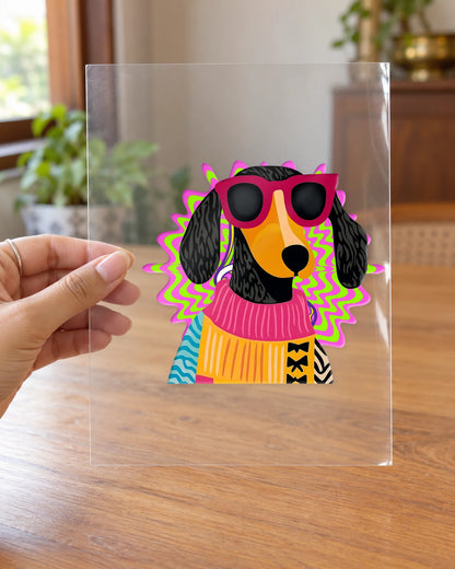 Neon Sausage hard surface patch on clear film