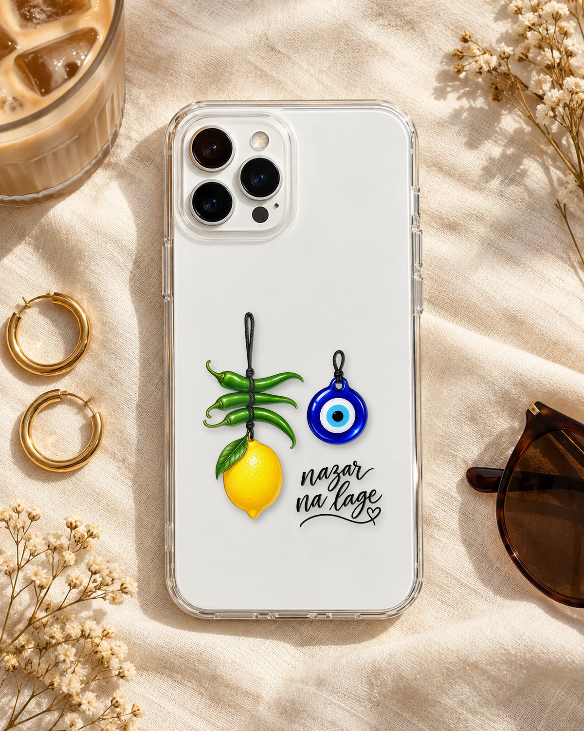 Nimbu Mirchi pieces arranged on a phone