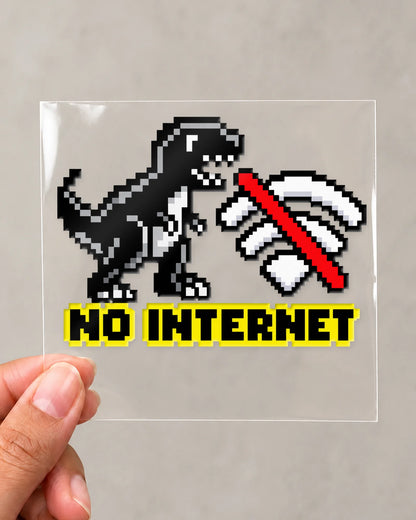No Internet gamer patch in black ink on clear film