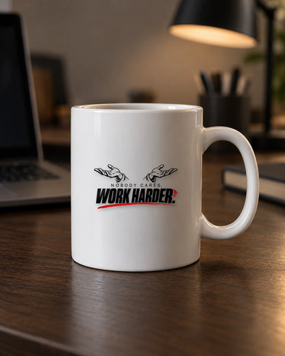 Nobody Cares Work Harder hard surface patch mockup