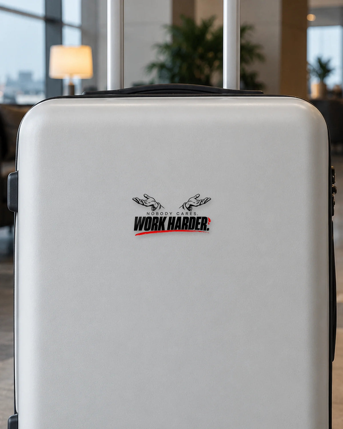 Nobody Cares Work Harder hard surface patch mockup