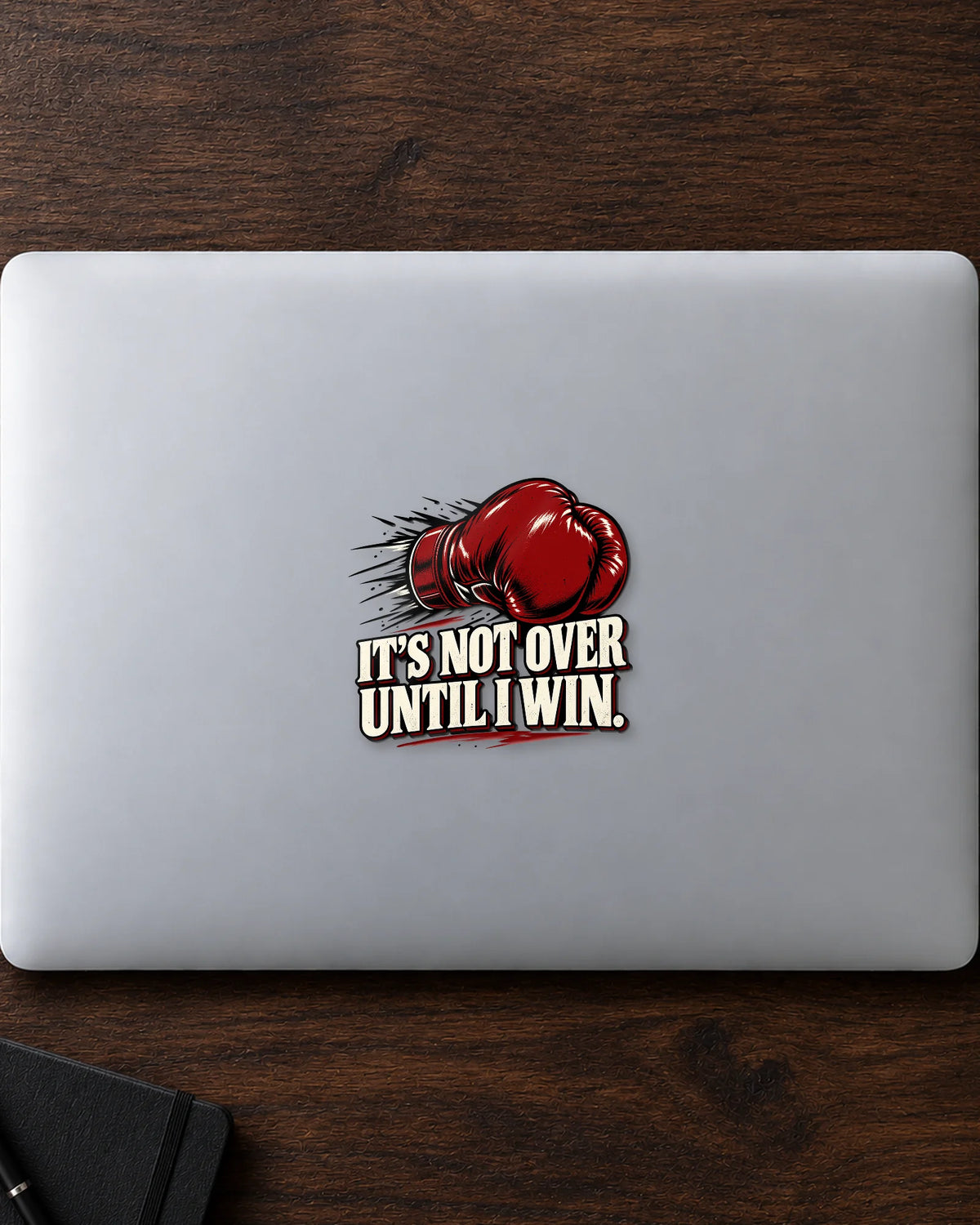 Not Over Until I Win hard surface patch mockup