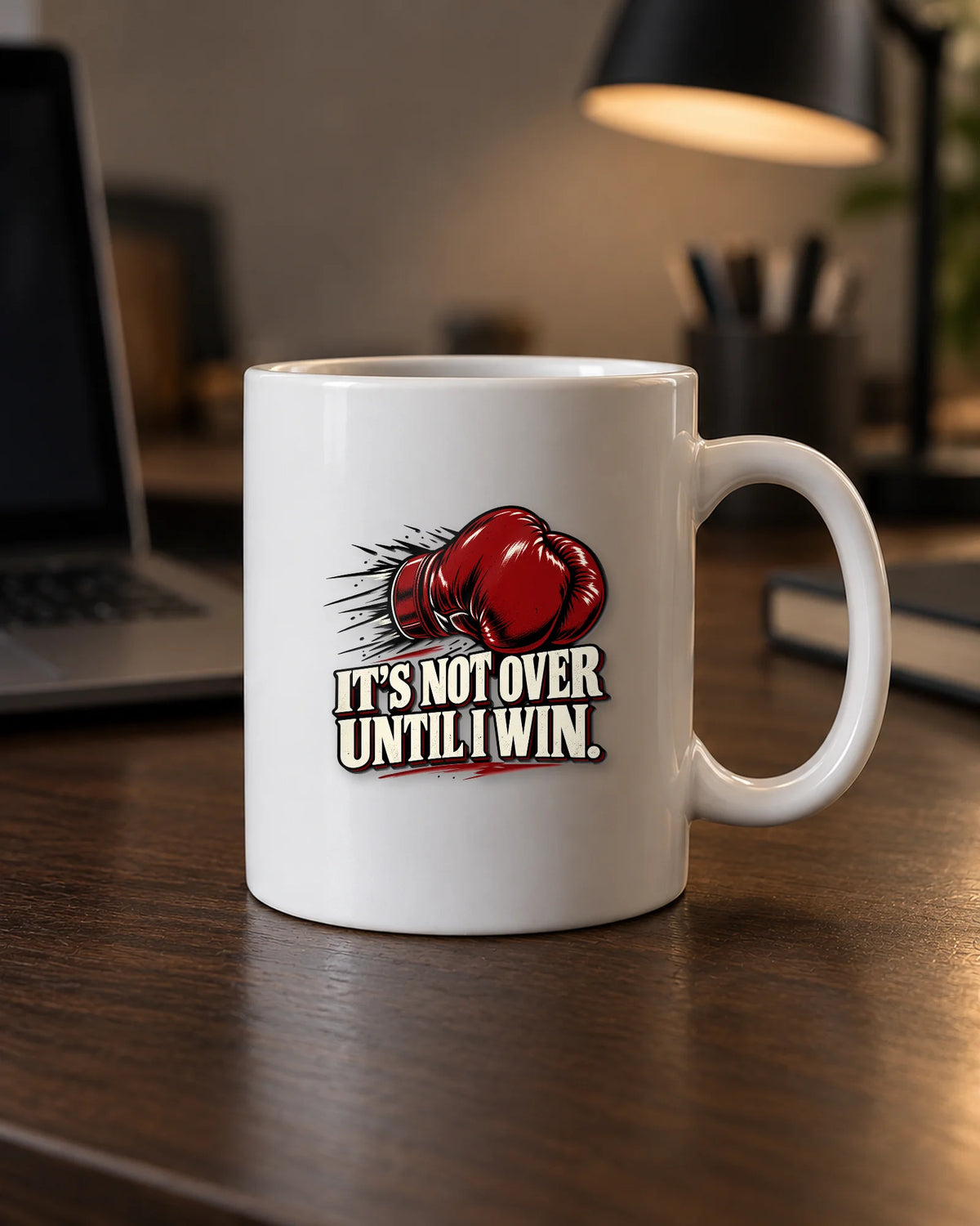 Not Over Until I Win hard surface patch mockup