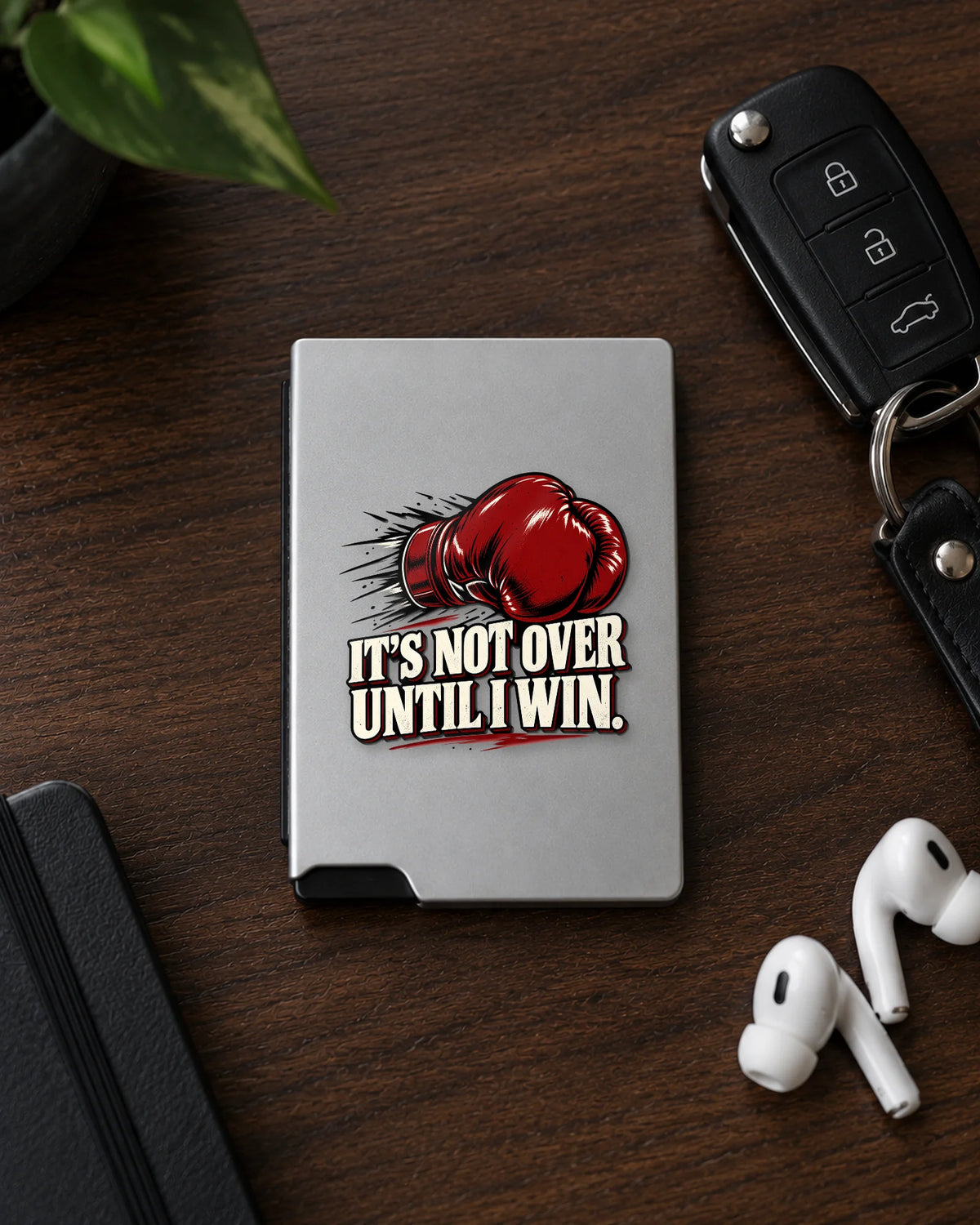 Not Over Until I Win hard surface patch mockup