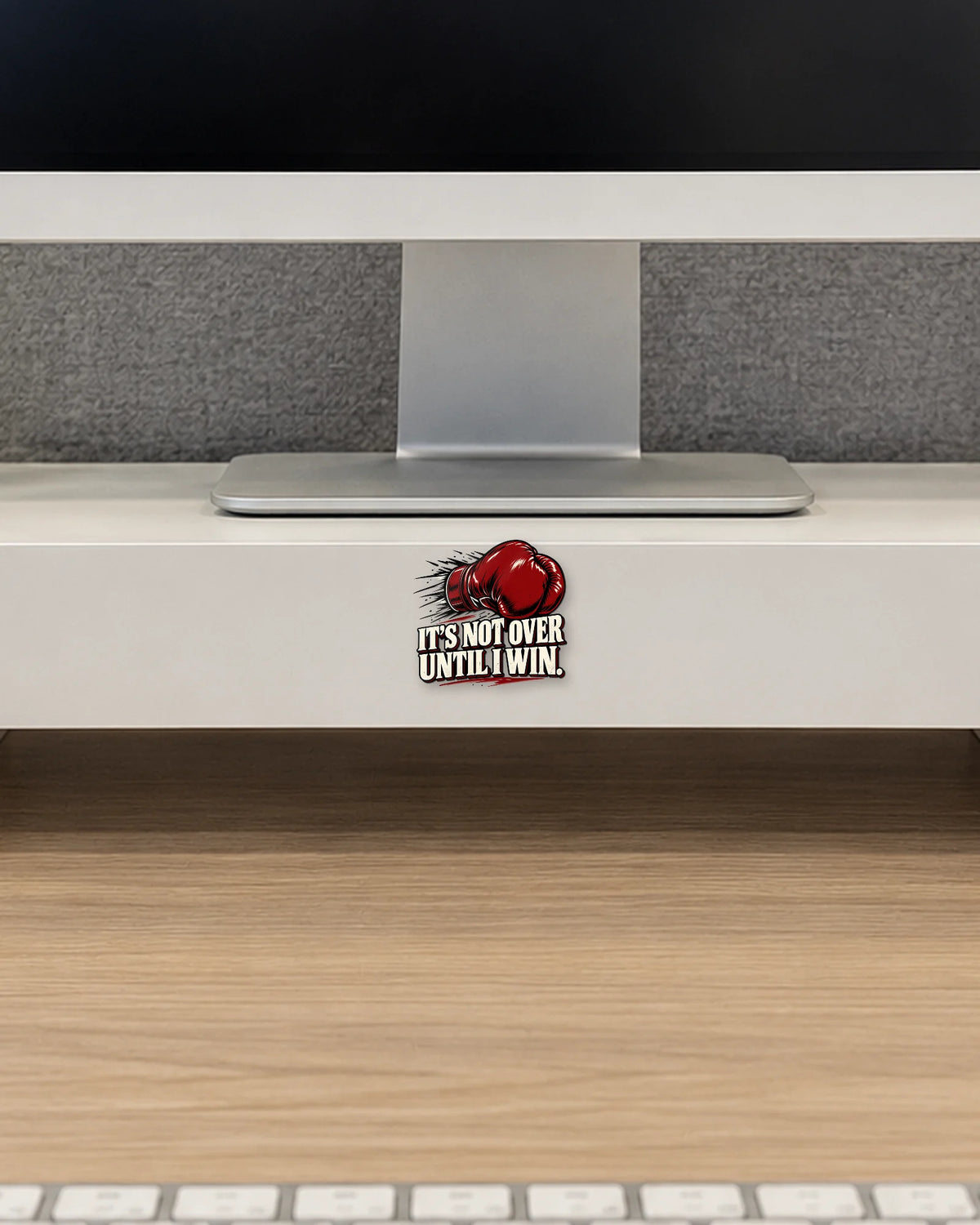 Not Over Until I Win hard surface patch mockup