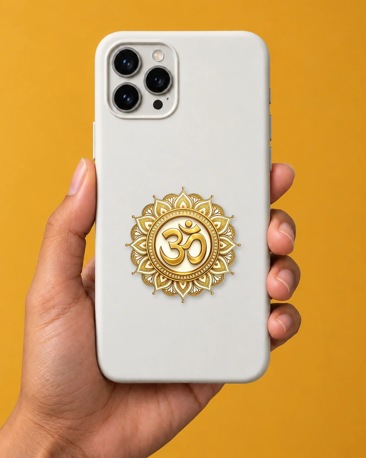 Golden Om hard surface patch mockup