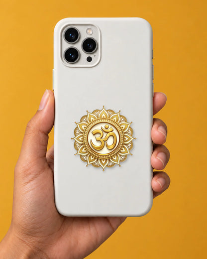 Golden Om hard surface patch mockup