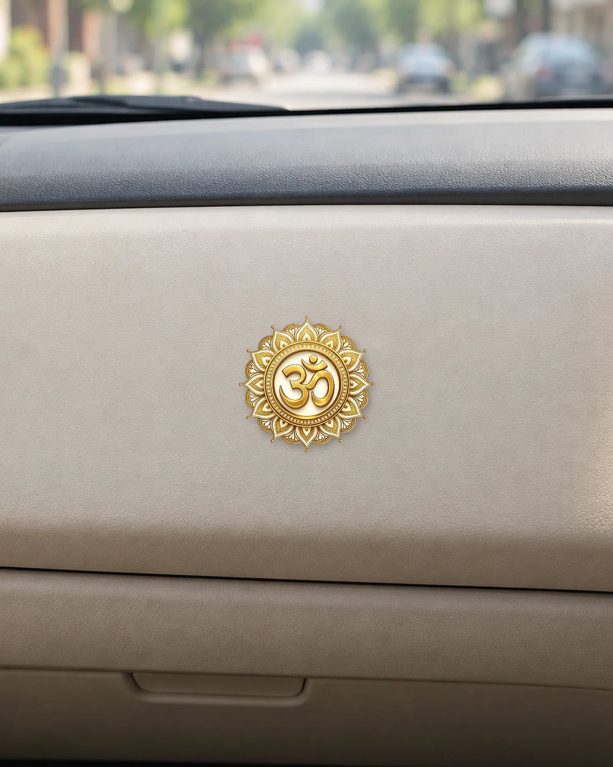 Golden Om hard surface patch mockup