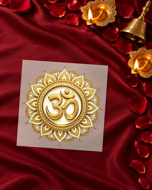 Golden Om iron-on patch transfer