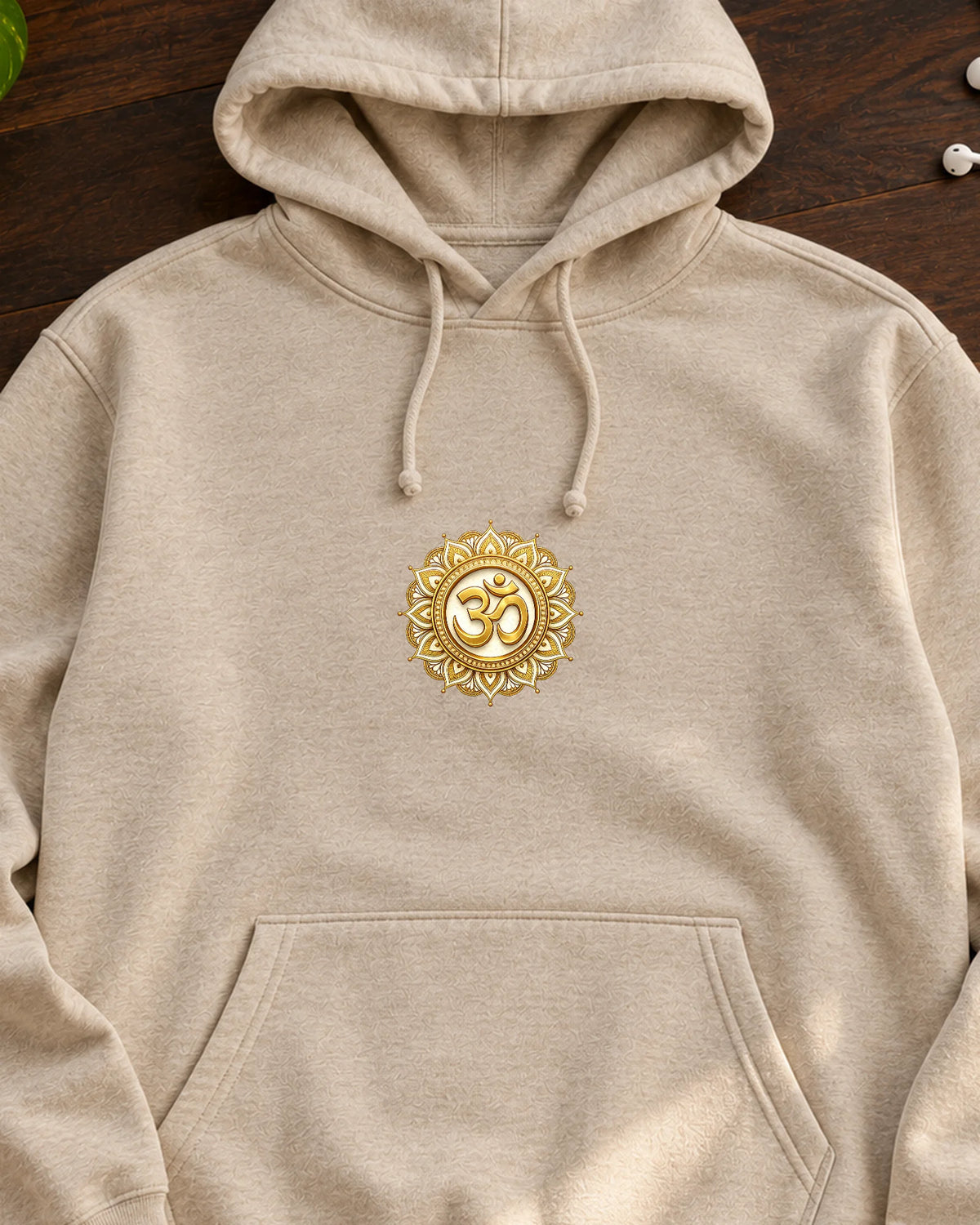 Golden Om iron-on patch on clothes