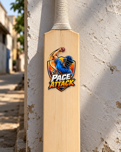 Pace Attack cricket bat patch on a bat