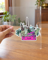 Pack That World hard surface patch on clear film