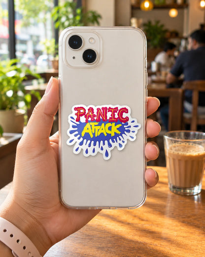 Panic Attack sticker mockup
