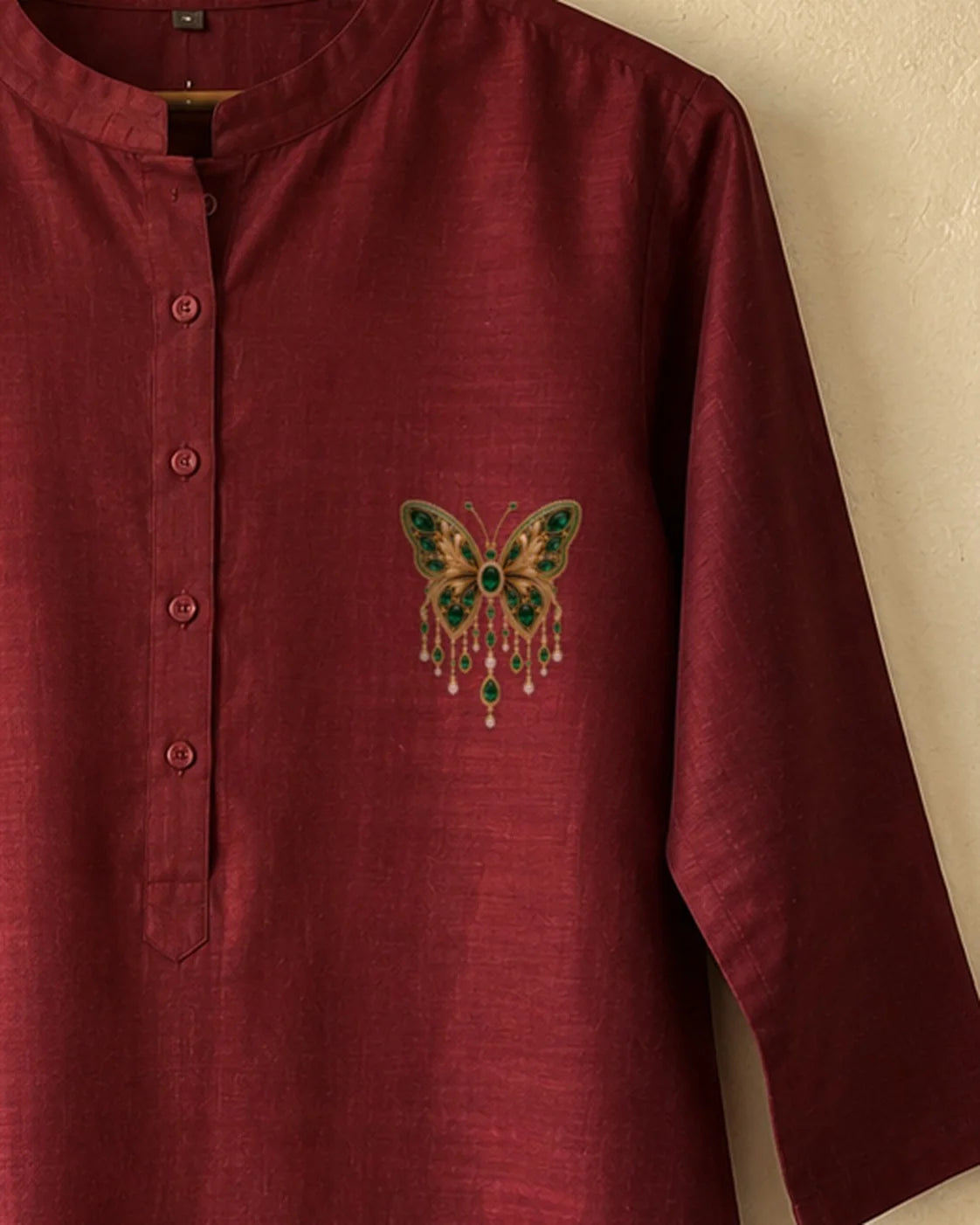 Panna Titli embroidery-look iron-on patch | Thread Theory