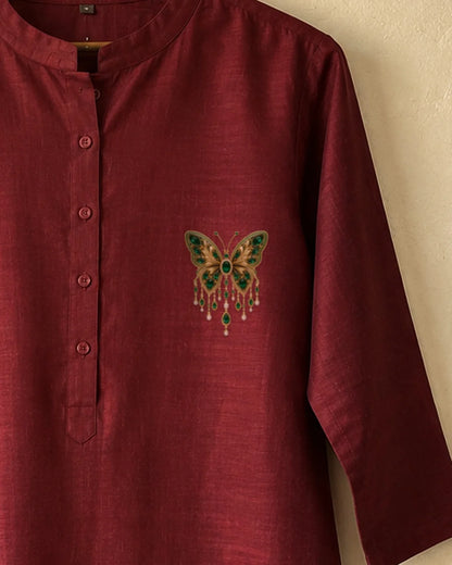 Panna Titli embroidery-look iron-on patch | Thread Theory