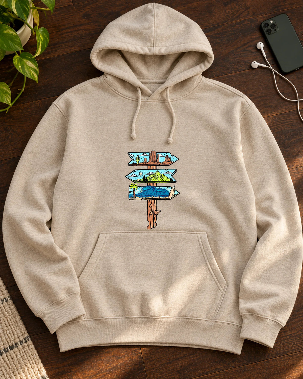 Panorama Post iron-on patch on clothes