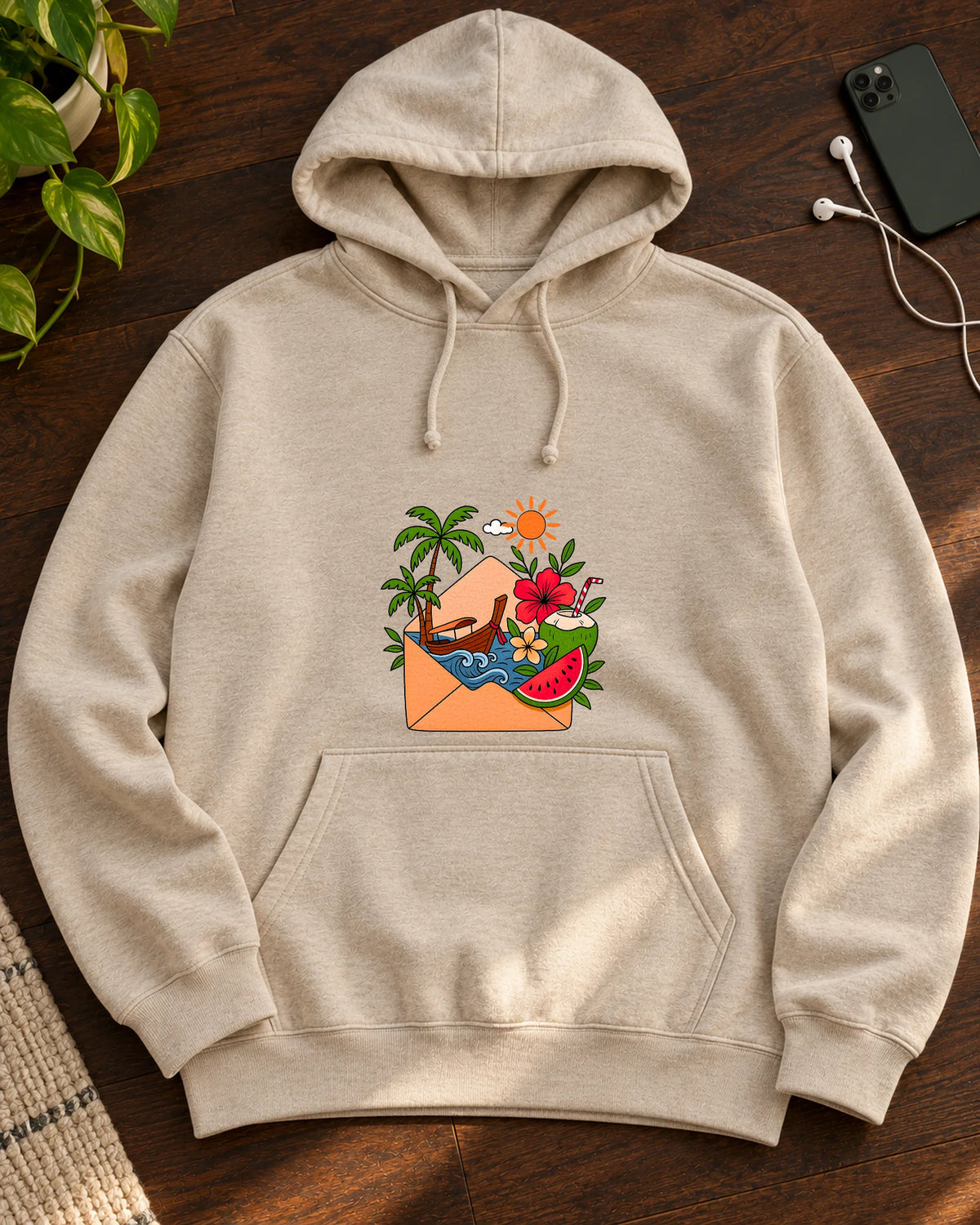 Paradise Post iron-on patch on clothes
