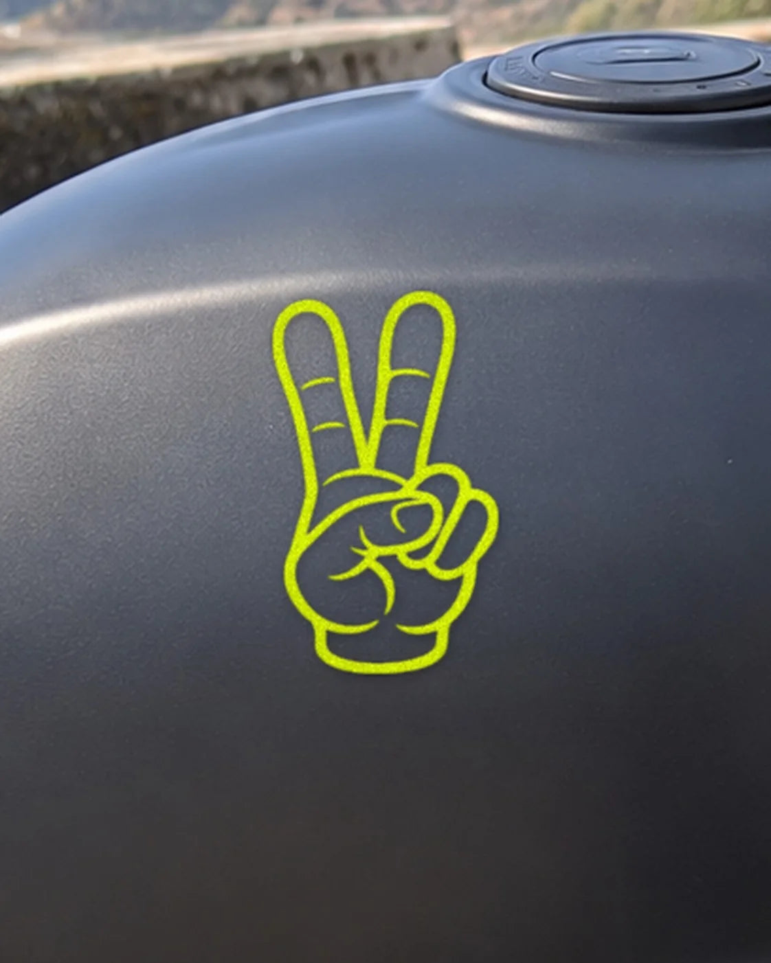Peace Out bike patch on a bike
