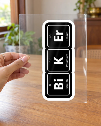Periodic Biker hard surface patch on clear film