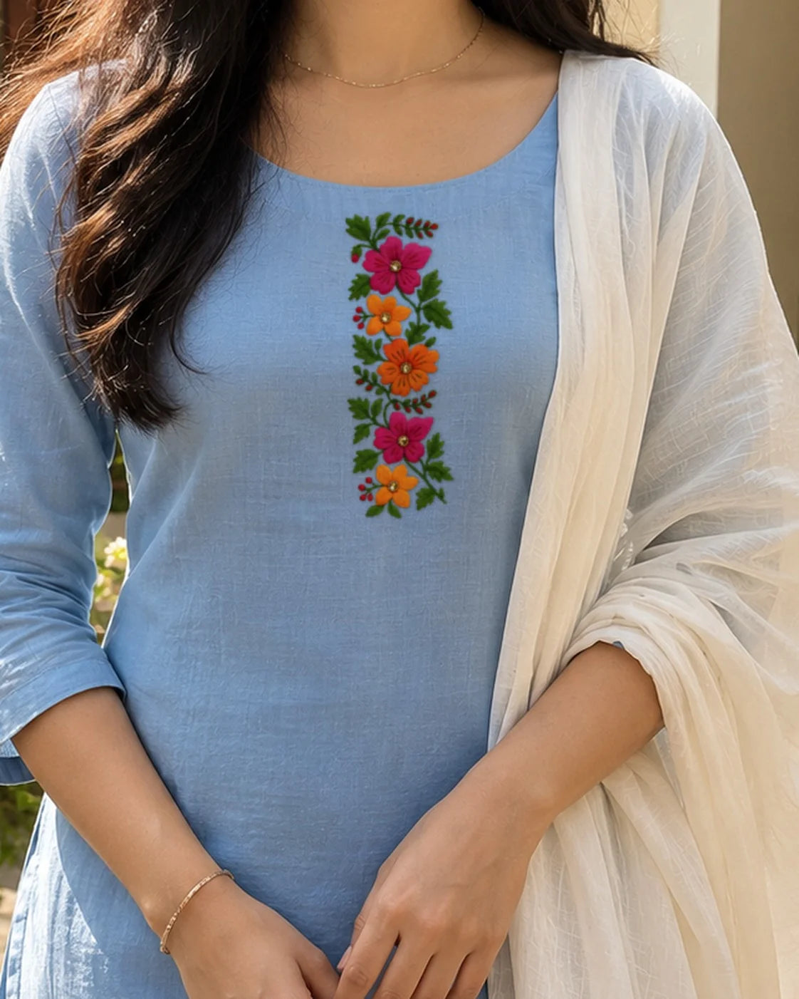 Phoolon Ki Bel embroidery-look iron-on patch | Thread Theory