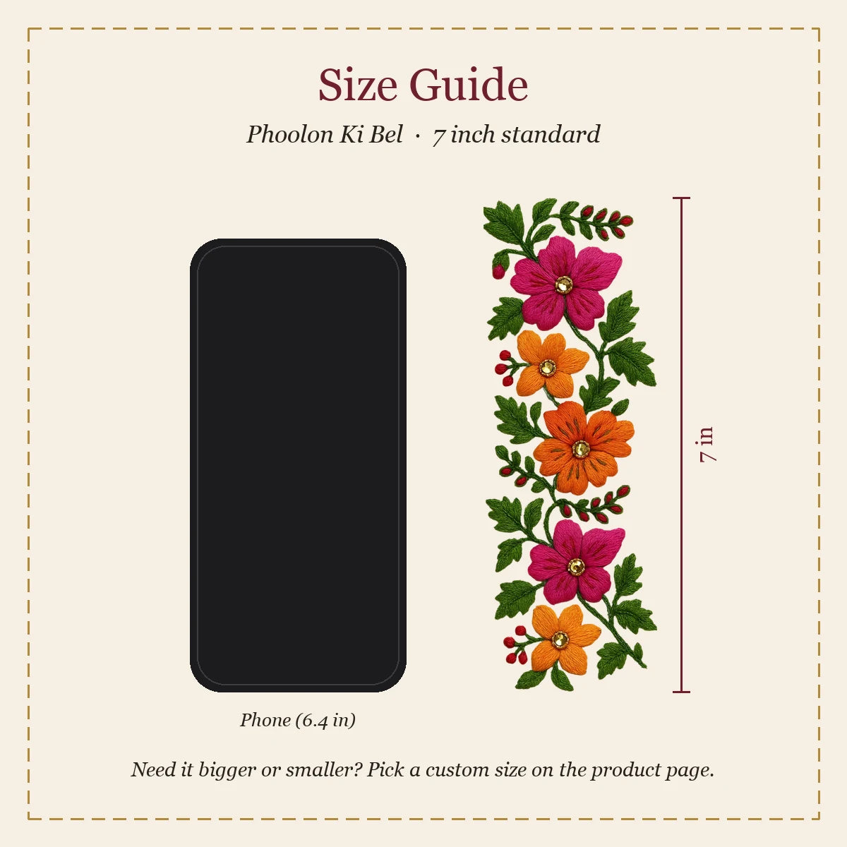 Phoolon Ki Bel embroidery-look iron-on patch | Thread Theory