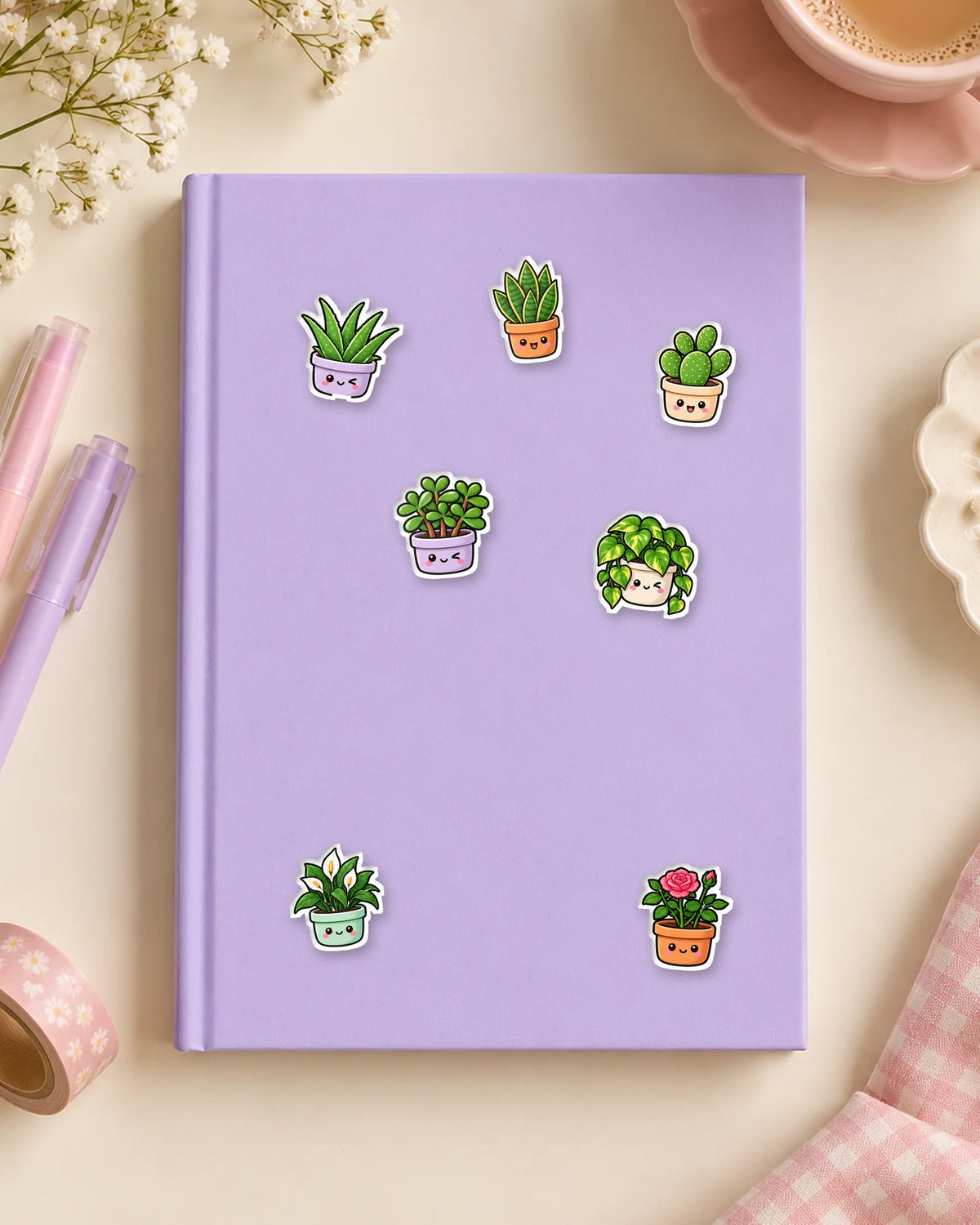 Pot Pals mini patches on a journal