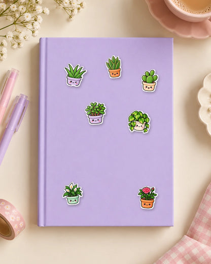 Pot Pals mini patches on a journal