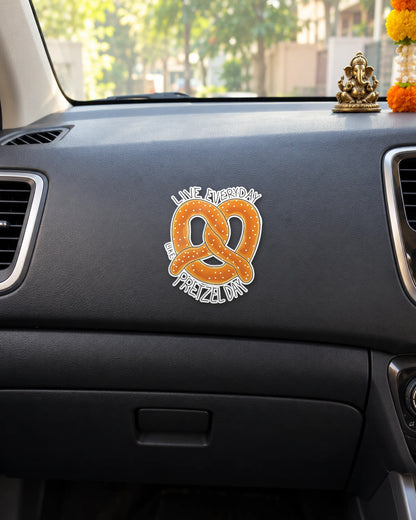 Pretzel Day sticker mockup