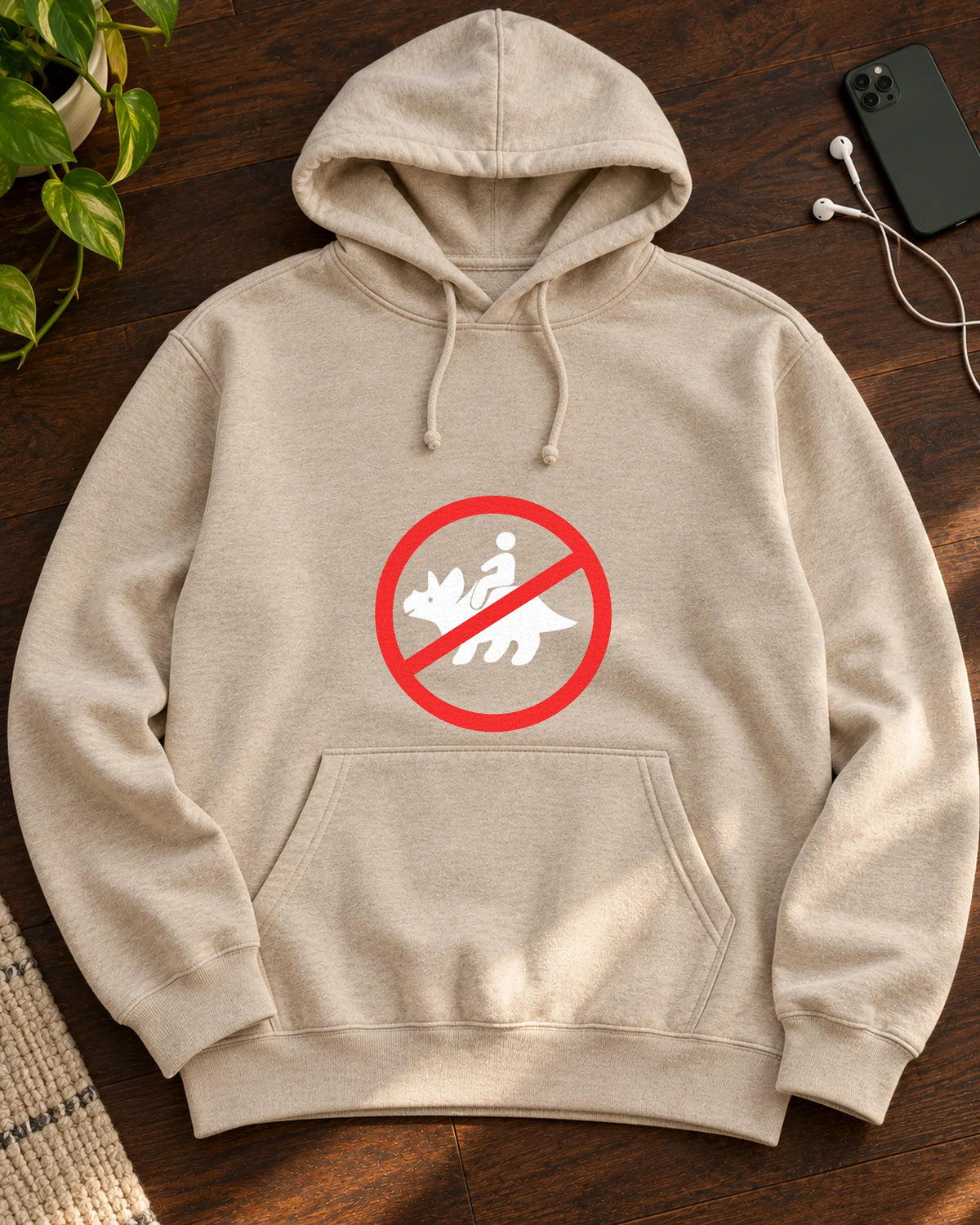 Prohibited Pasture iron-on patch on clothes