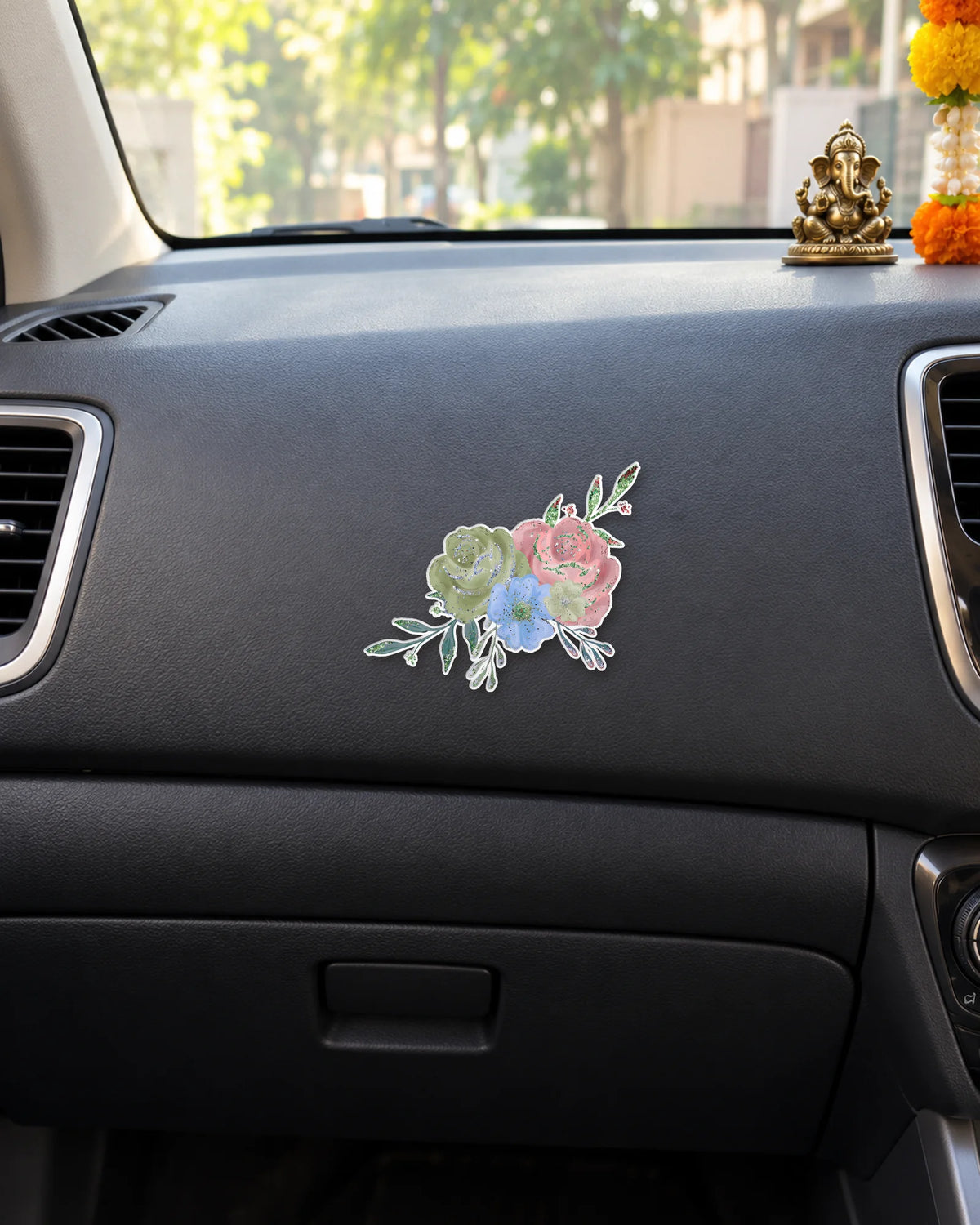 Purple Bloom Mood sticker mockup