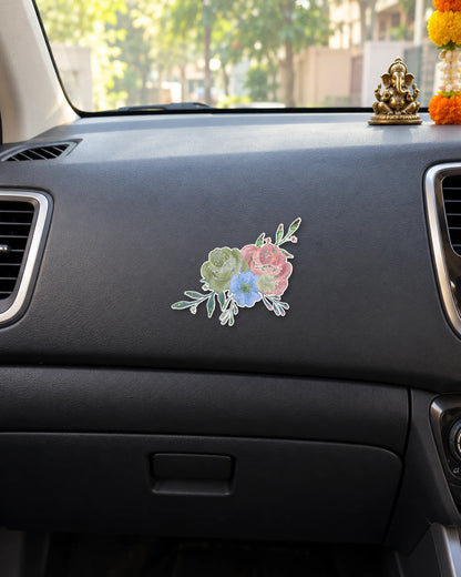 Purple Bloom Mood sticker mockup