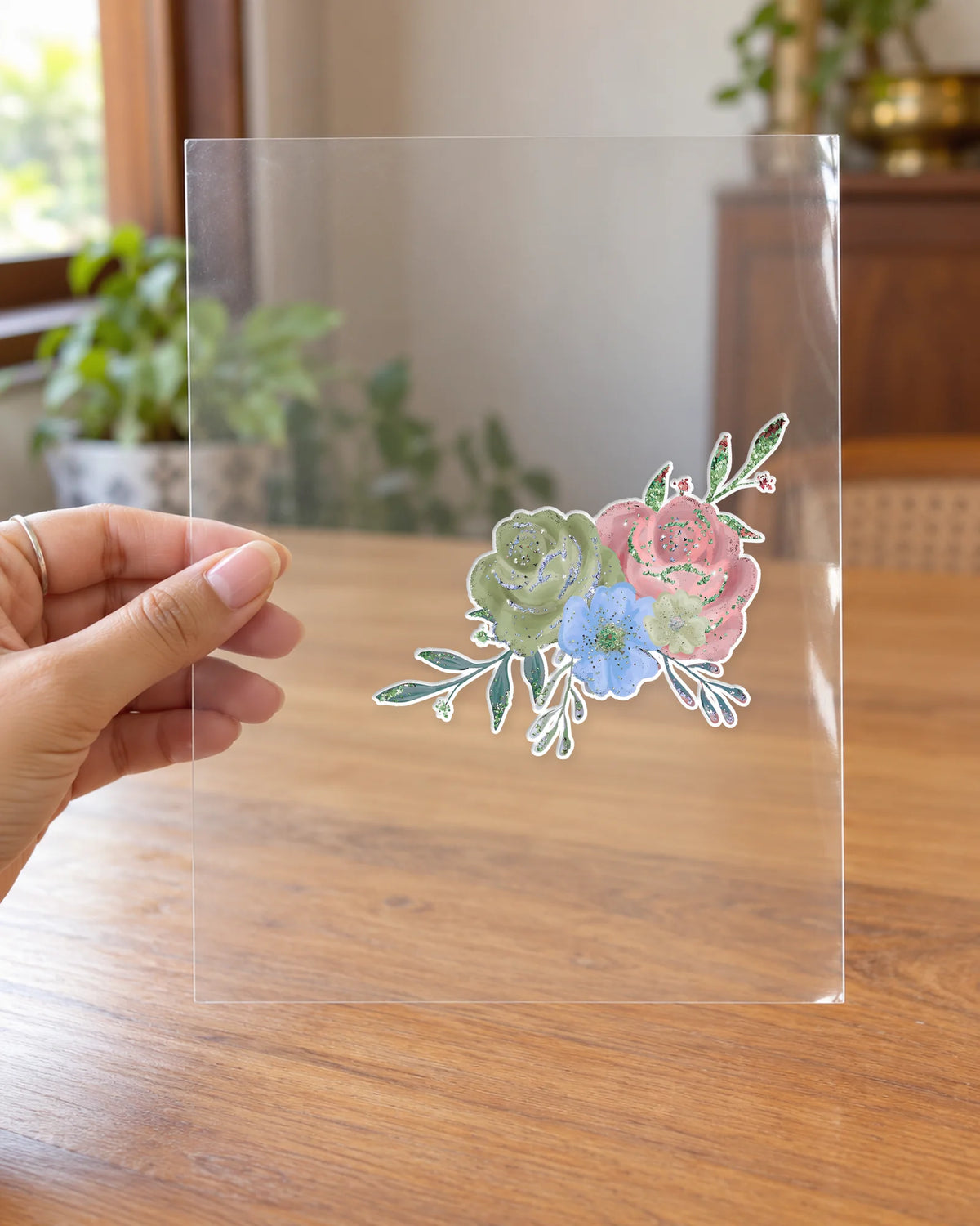 Purple Bloom Mood hard surface patch on clear film