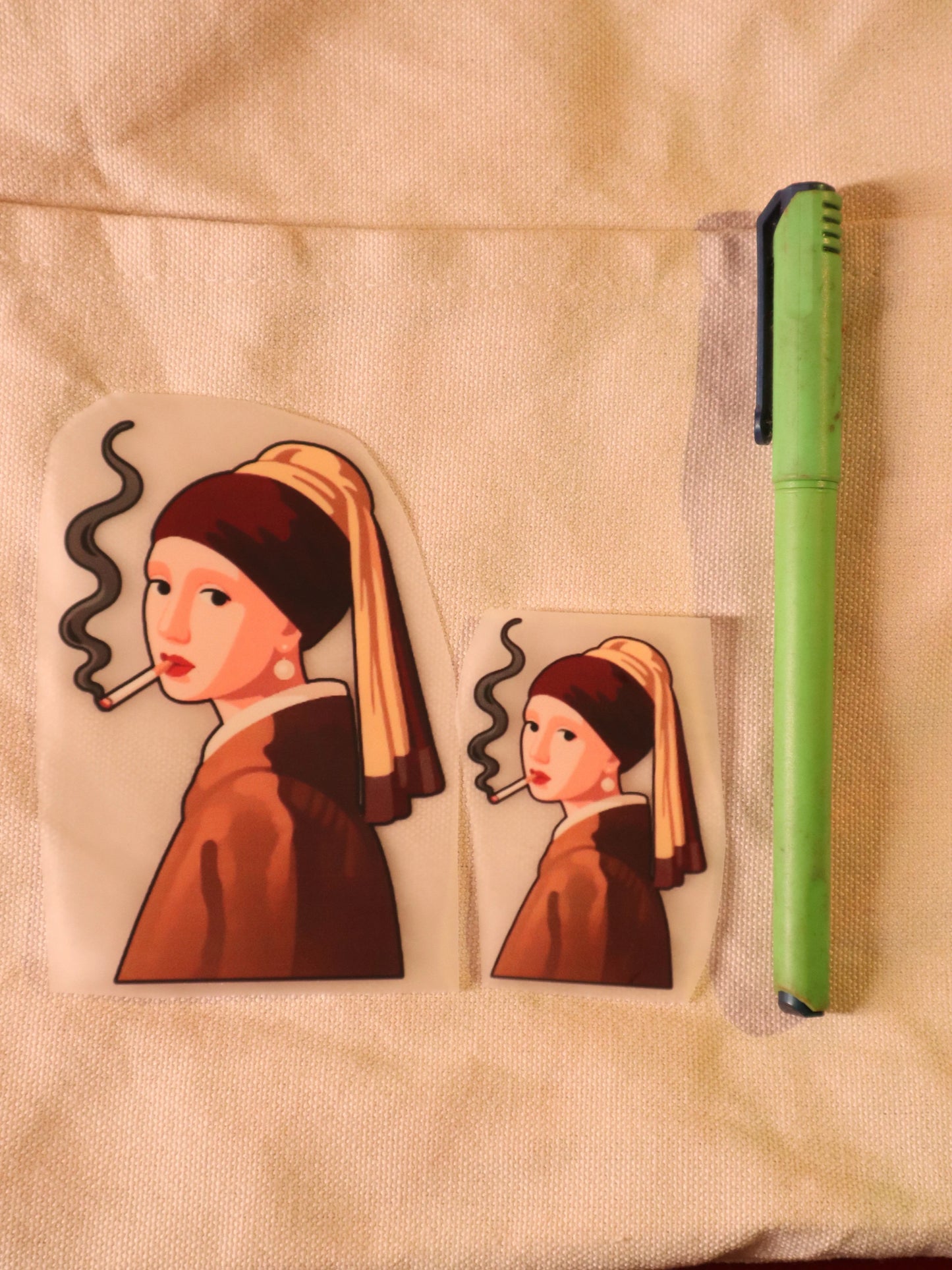 Smokin’ Girl With a Pearl | Iron-on Patch | Girlie Pop