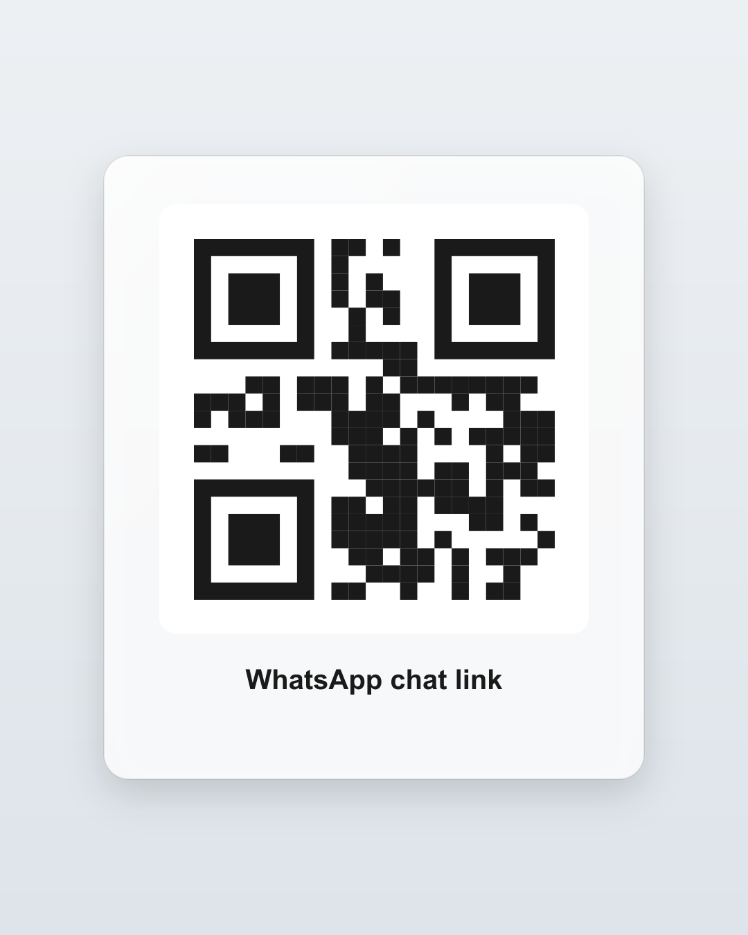 Sample QR code patch - WhatsApp chat link