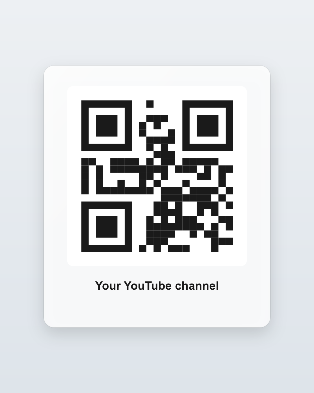 Sample QR code patch - link to your YouTube channel