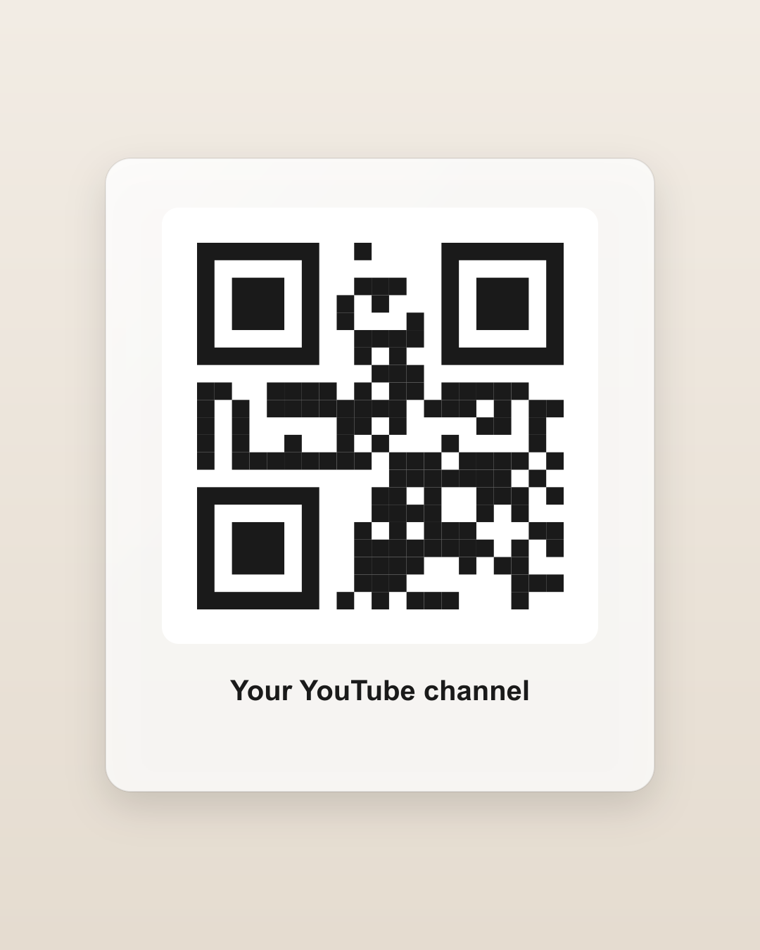 Sample QR code patch - link to your YouTube channel