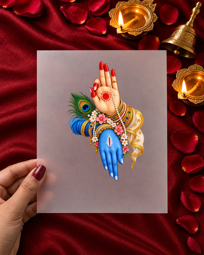 Sacred Touch iron-on patch in hand