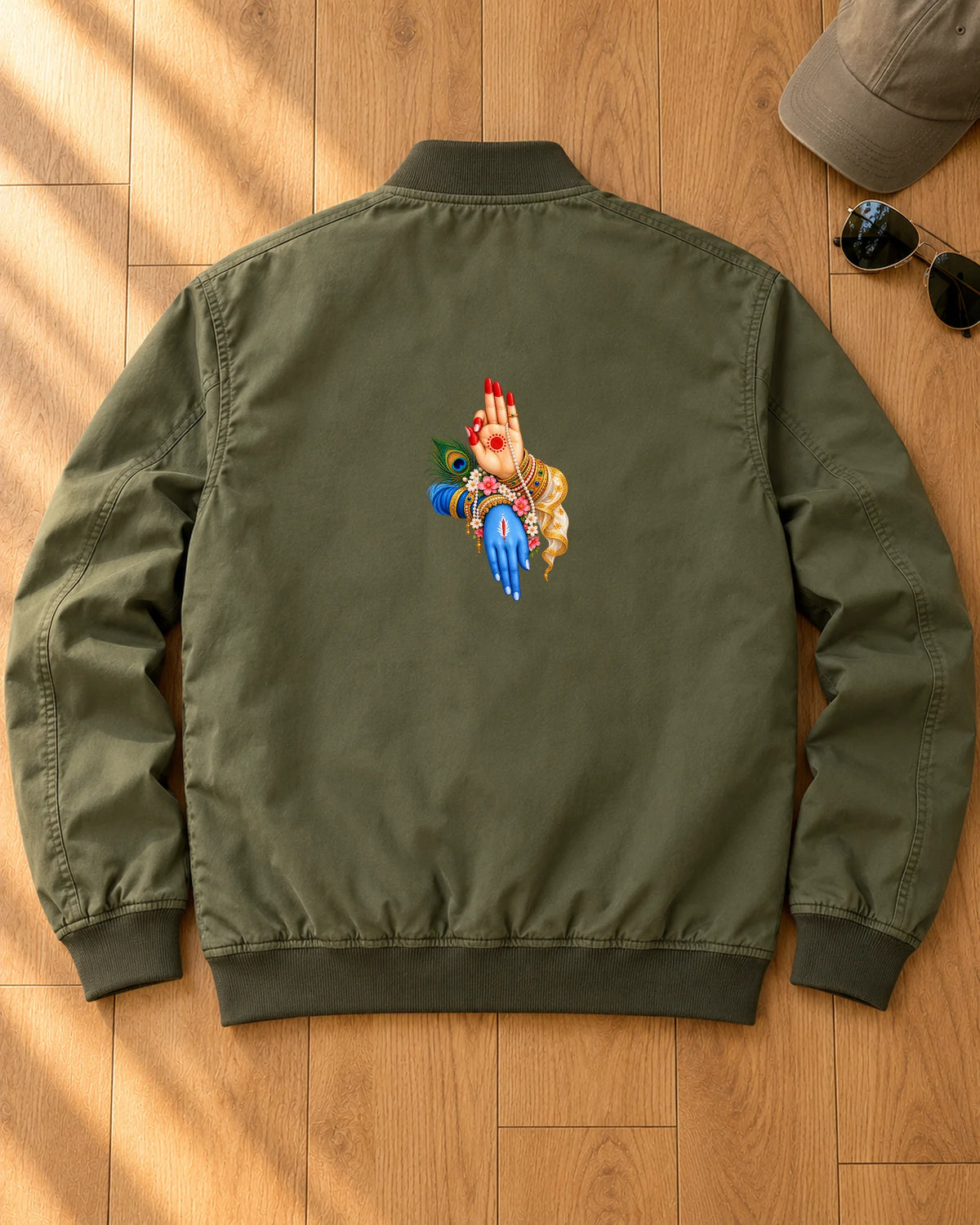 Sacred Touch iron-on patch on clothes