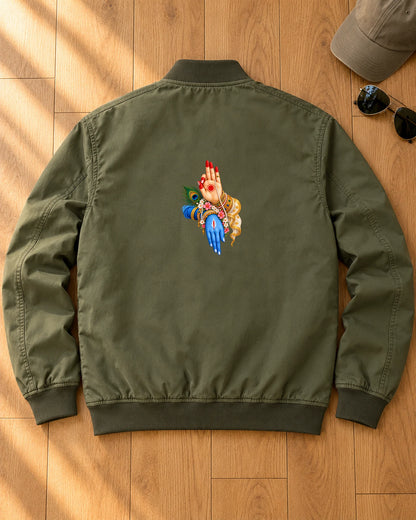 Sacred Touch iron-on patch on clothes