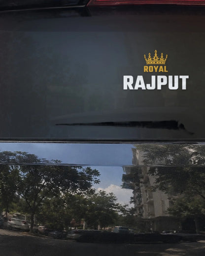 Rajput car patch on a car rear glass