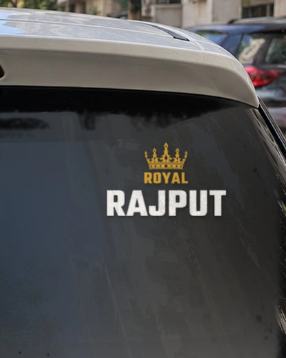 Rajput car patch on a car rear glass