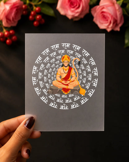 Ram Naam Hanuman iron-on patch on clothes