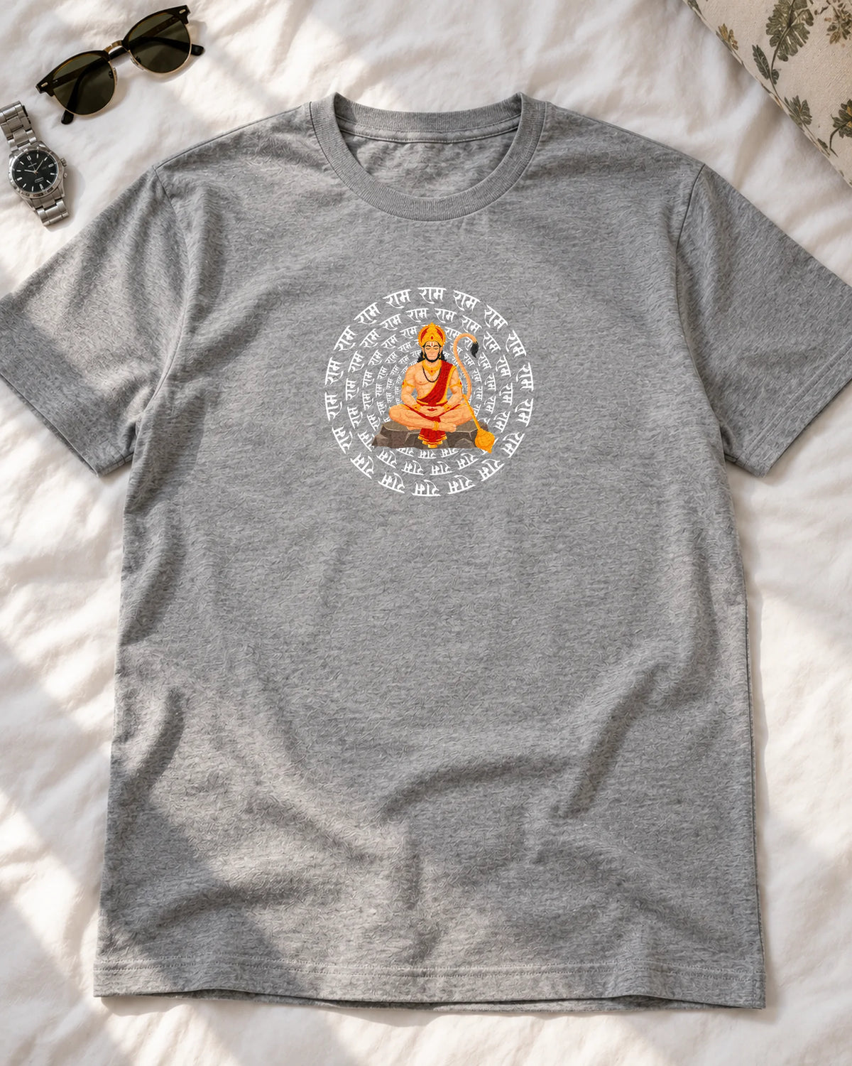 Ram Naam Hanuman iron-on patch on clothes