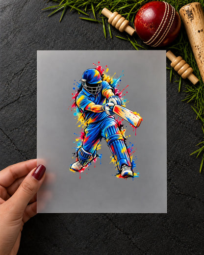 Rang De Cricket iron-on patch in hand